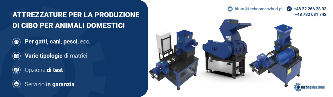Attrezzature per la produzione di alimenti per animali domestici