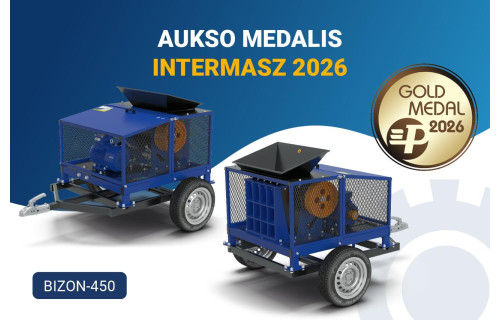 MTP grupės Aukso medalis „Bizon 450“ – mūsų smulkintuvas iš naujo apibrėžia mobilumo standartus